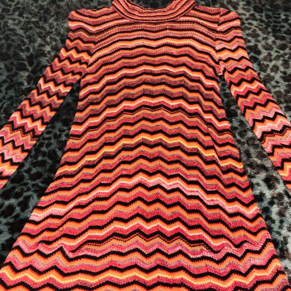 Free People Colorful Knit Sweater Dress